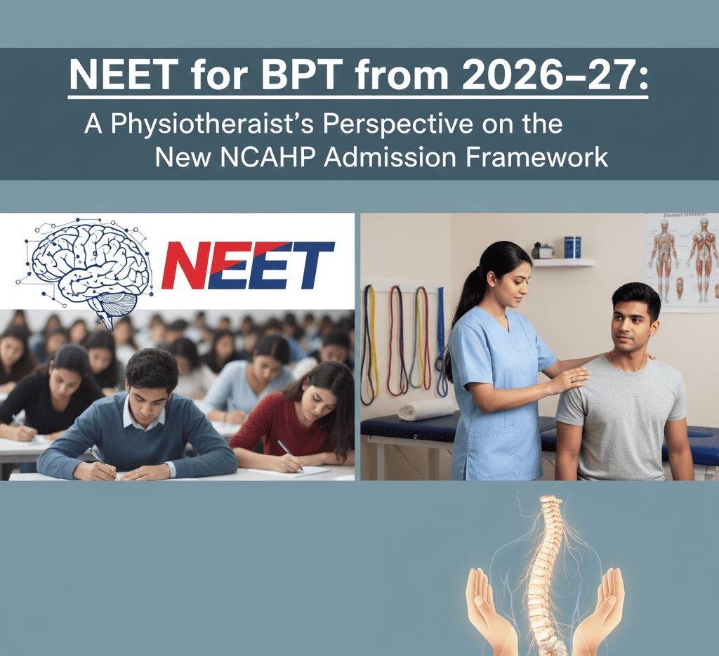 NEET for BPT from 2026–27: A Physiotherapist’s Perspective on the New NCAHP Admission Framework